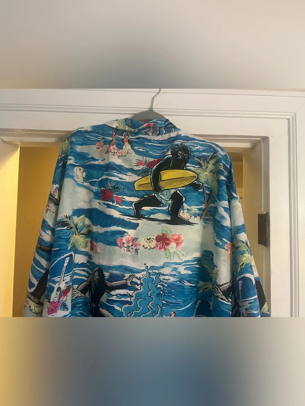 Bigfoot Surf Hawaiian Men’s Nautical Beach Surf Short Sleeve Vacation Shirt 5XL